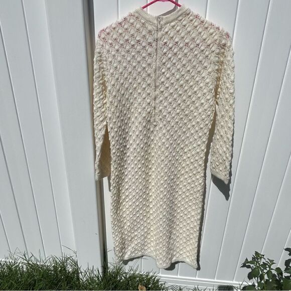 Vintage crochet dress long sleeve fitted size large. - Picture 6 of 10